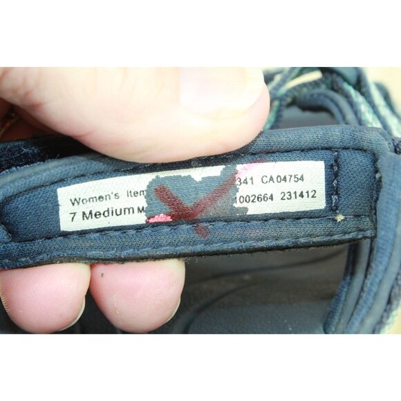 LL Bean Boothbay Water Sandals Tribal Print Blue Teal Size 7 M - Picture 9 of 9